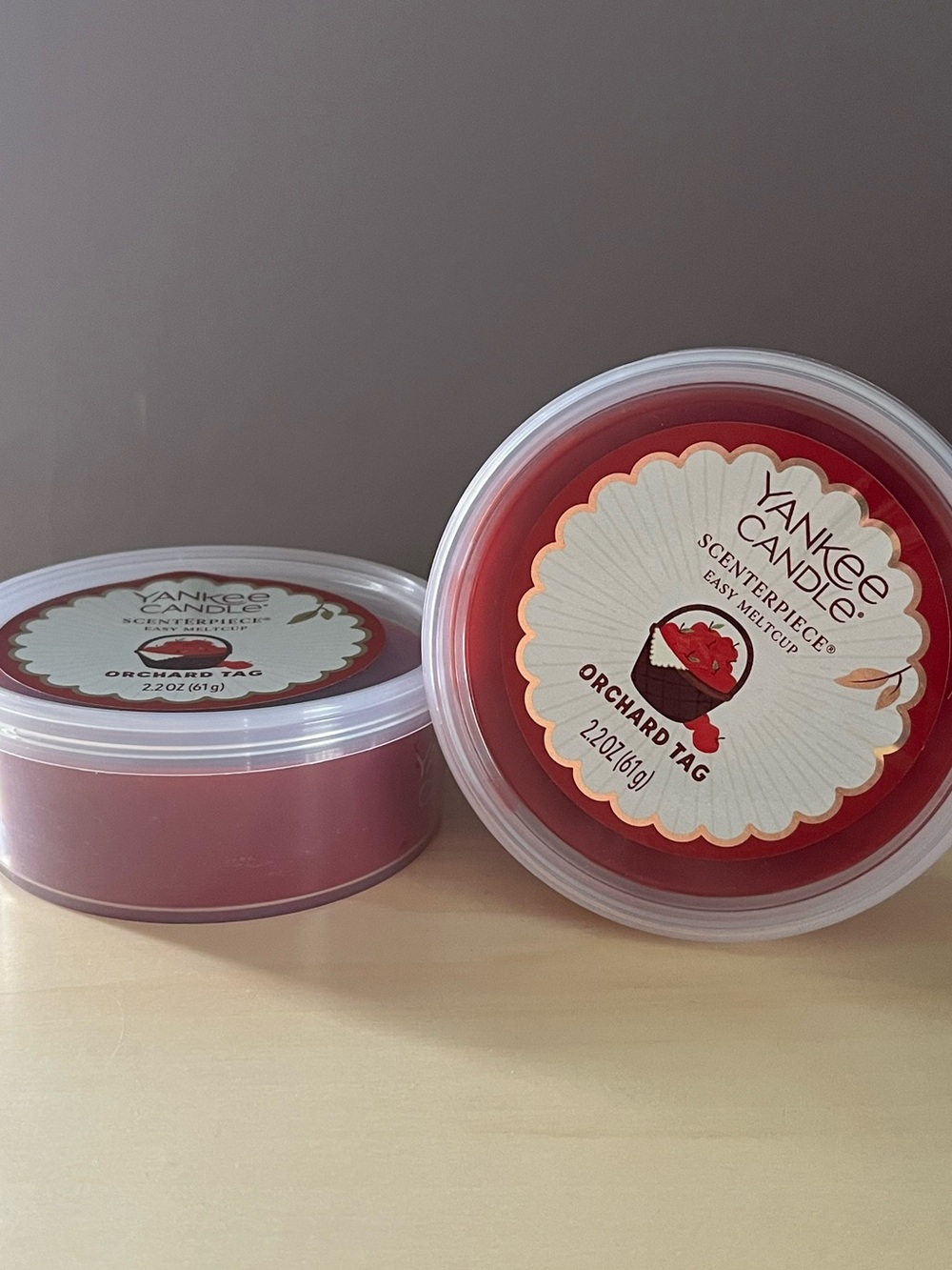 Two New Yankee Candle Orchard Tag Scenterpiece Wax Melt Cups